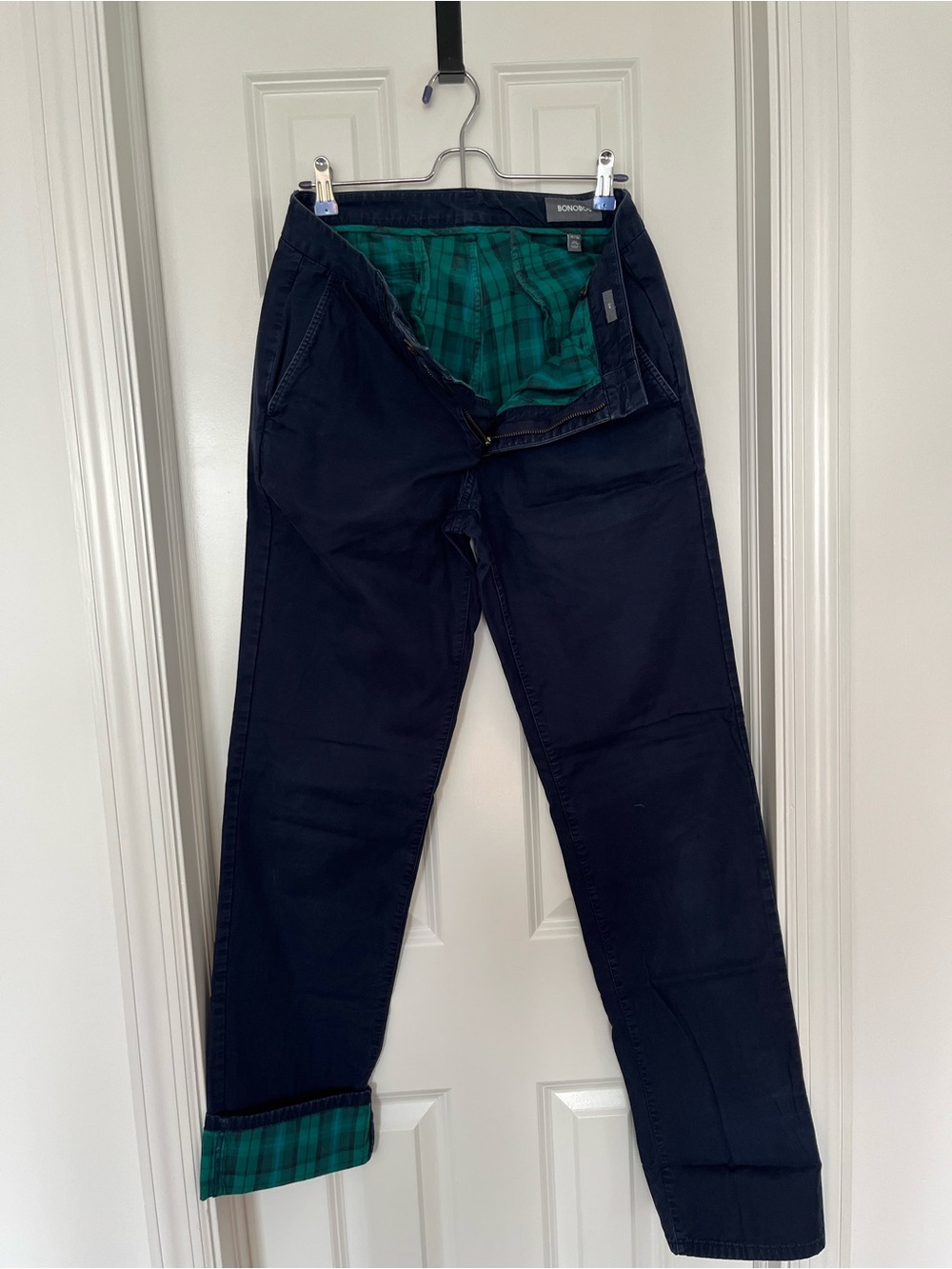 Bonobos Men’s Flannel Lined Chino Pants - Navy Blue - Size 32x36